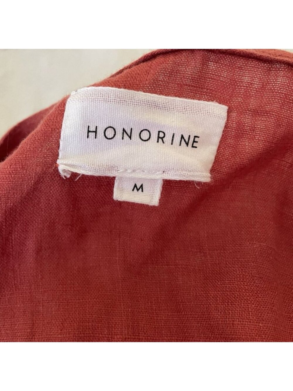 Honorine Edie Linen Ruffle Wrap Mini Dress Terracotta European Summer Boho Chic - Picture 5 of 13